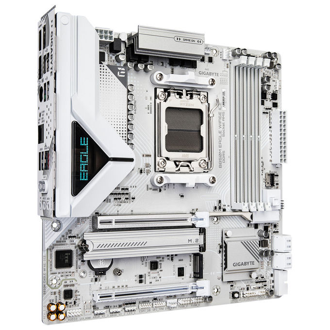 Gigabyte B850M Eagle Wifi 6E Ice, scheda madre micro-ATX, socket AM5, DDR5 fino a 8200 MHz, PCIe 5.0, LAN 2.5 GbE, Bianco