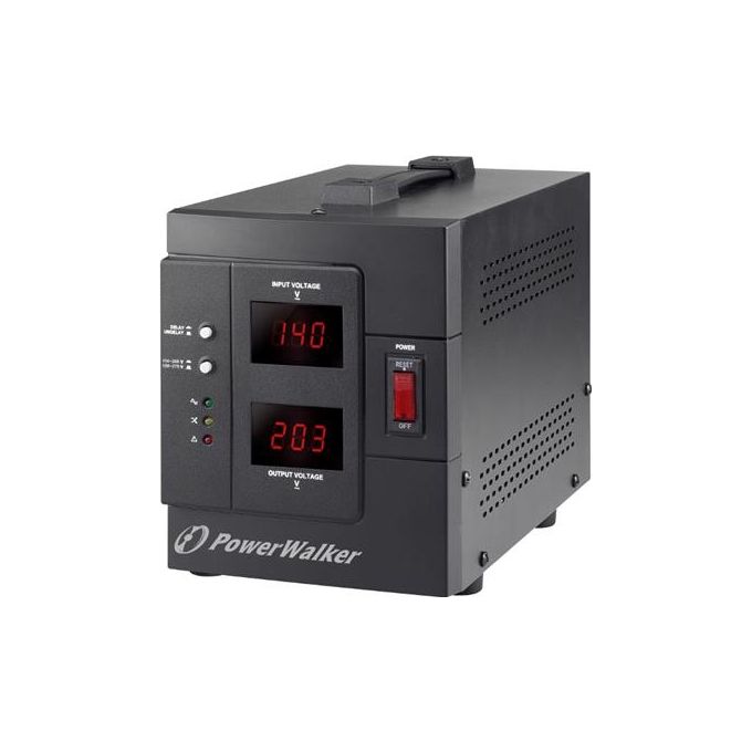 PowerWalker 10120305 AVR Regolatore automatico di tensione 1500 VA 1200 W Tipo F LCD Nero