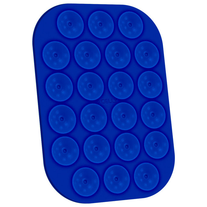 Celly COLFIXSQUAREBL Supporto Passivo per Telefono Cellulare Smartphone in Silicone con Fissaggio a Ventosa colore Blu