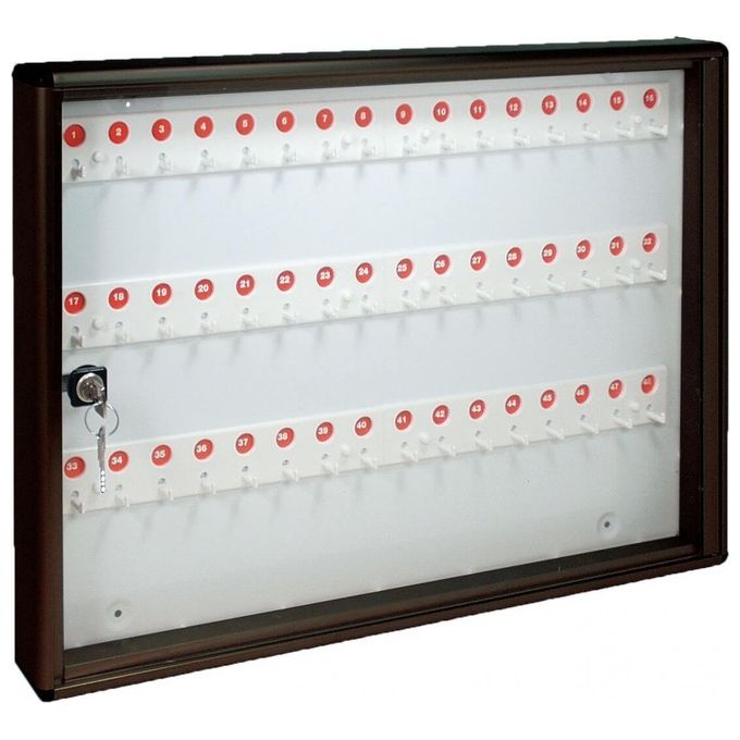 Alubox BC48 Bacheca Portachiavi da Parete 48 Ganci Alluminio Anodizzato colore Argento Metallizzato