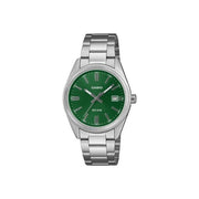 Casio UTP-1302PD-3A1VEF Orologio da Polso Quarzo Analogico con Datario Acciaio Inossidabile Quadrante Verde colore Silver
