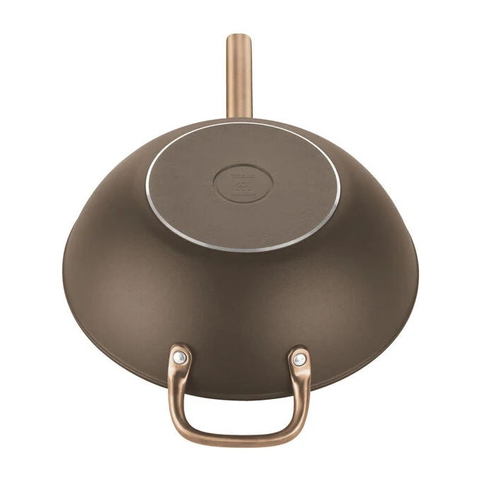 Zwilling 1035333 Milano Wok con Coperchio in Vetro Diametro 30 cm Rivestimento CERAFORCE Titanium Forno Fino a 230 °C Lavabile in Lavastoviglie Induzione Sì colore Marrone