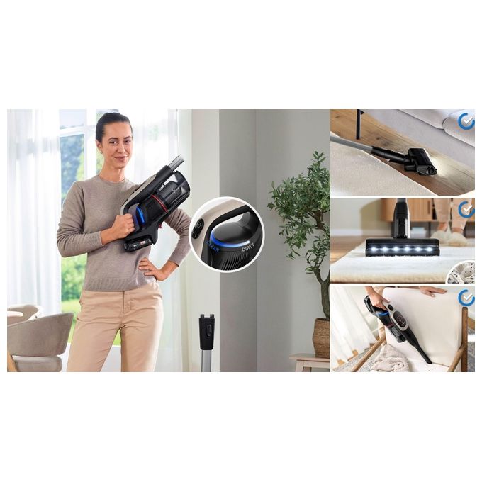 Bosch BCS931GAC Unlimited 9 Aspirapolvere Verticale Senza Filo HEPA 0.4 L 60 min 80 dB colore Grafite