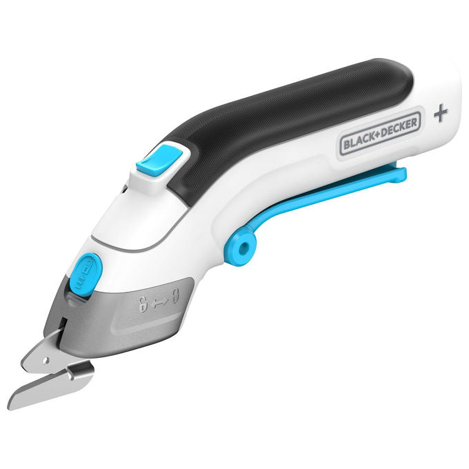 Black and Decker BCSC115-XJ Forbici Elettriche 3.6V con 2 Lame Autonomia 40 min Ricarica USB-C colore Nero