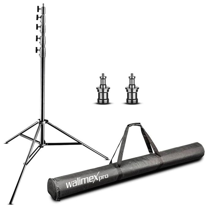 Walimex 1101735 AIR Jumbo 600 Lampenstativ 600 cm Altezza Massima 22.5 Kg con Ammortizzazione ad Aria colore Nero