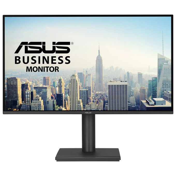 ASUS monitor business 27 pollici QHD IPS, BE27AQ, 2560x1440, 75Hz, design ergonomico, HDMI, DisplayPort, hub USB, altoparlanti, Eye Care, nero
