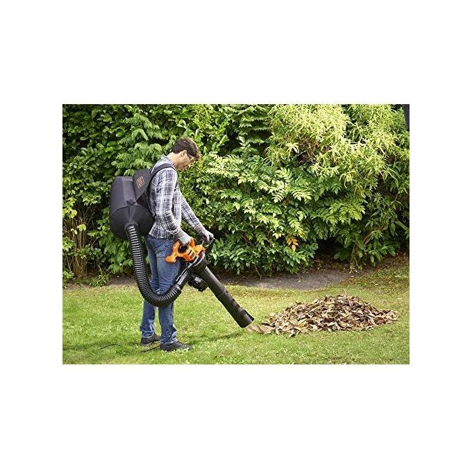 Black+decker soffiatore trituratore da 2900W per un'efficace raccolta e triturazione delle foglie in giardino