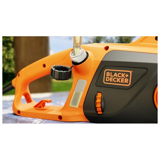 Black+decker BECS2040-QS Motosega Elettrica 2000W barra 40 cm lubrificazione automatica freno catena colore Arancione