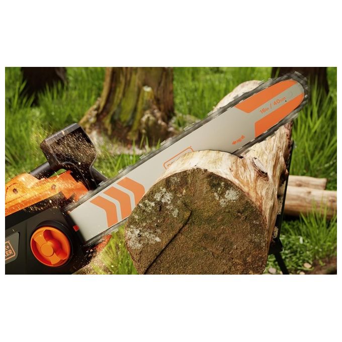 Black+decker BECS2040-QS Motosega Elettrica 2000W barra 40 cm lubrificazione automatica freno catena colore Arancione