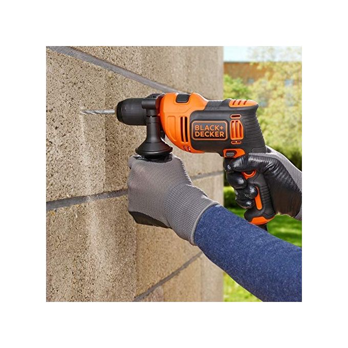 Black+Decker Trapano Percussione 2 Velocita' Meccaniche 710W Mandrino Autoserrante con Valigetta e Accessori
