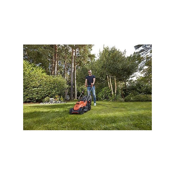 Black+Decker Tosaerba Elettrico 1400W Lama 34cm con Telaio Polypropilene e Impugnatura Bike
