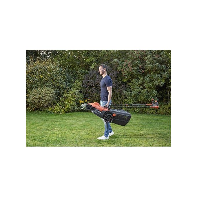 Black+Decker Tosaerba Elettrico 1400W Lama 34cm con Telaio Polypropilene e Impugnatura Bike