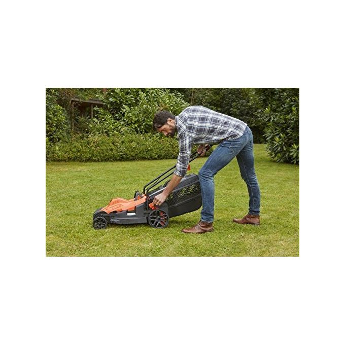 Black+Decker Tosaerba Elettrico 1400W Lama 34cm con Telaio Polypropilene e Impugnatura Bike