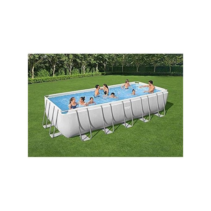 Bestway 5612B Power Steel Piscina Fuori Terra Rettangolare 640x274x132 cm 19281 L Filtro Sabbia colore Bianco