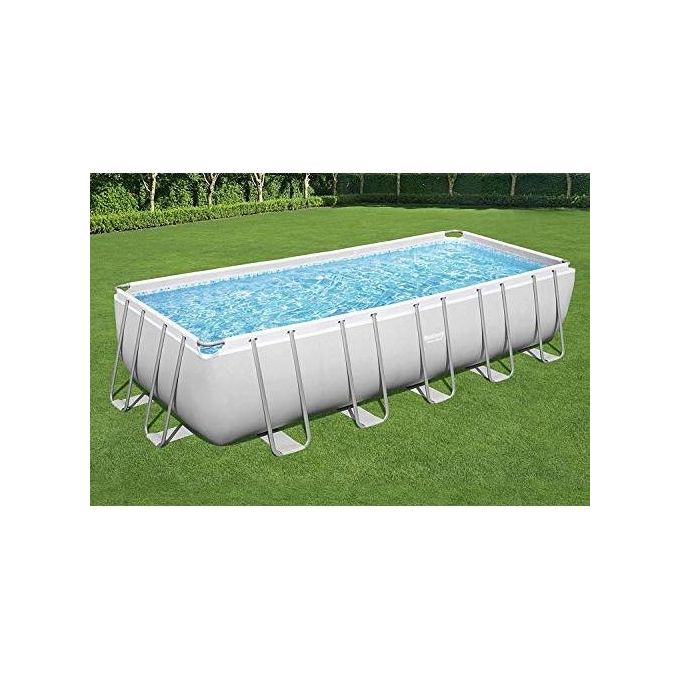 Bestway 5612B Power Steel Piscina Fuori Terra Rettangolare 640x274x132 cm 19281 L Filtro Sabbia colore Bianco