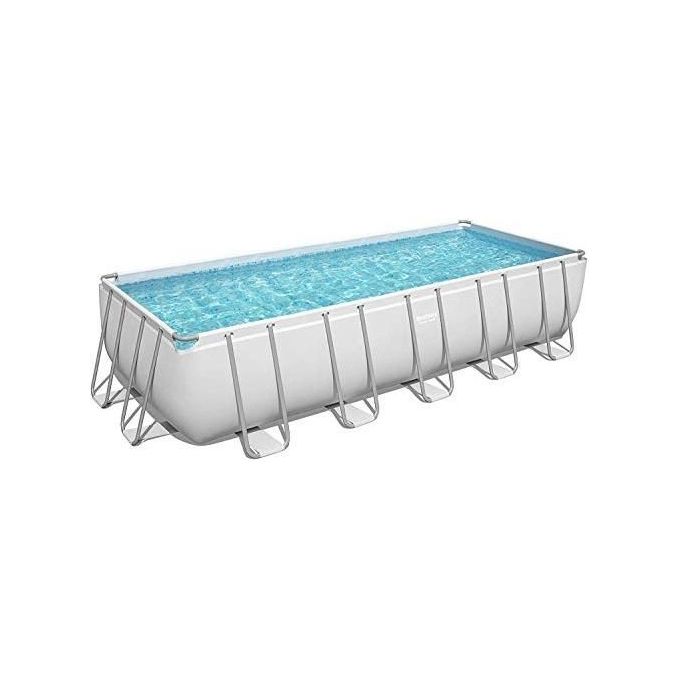 Bestway 5612B Power Steel Piscina Fuori Terra Rettangolare 640x274x132 cm 19281 L Filtro Sabbia colore Bianco