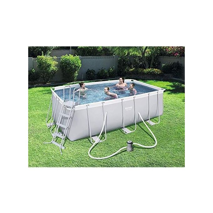 Bestway 56456 Power Steel Piscina Fuori Terra Rettangolare 412x201x122 cm 8124 L con Pompa Filtro