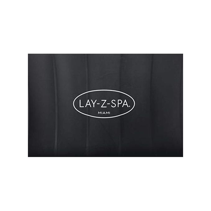 Bestway 60001 Lay-Z-Spa Miami AirJet Piscina Idromassaggio Gonfiabile 180x66 cm 4 Persone 40°C Freeze Shield colore Nero