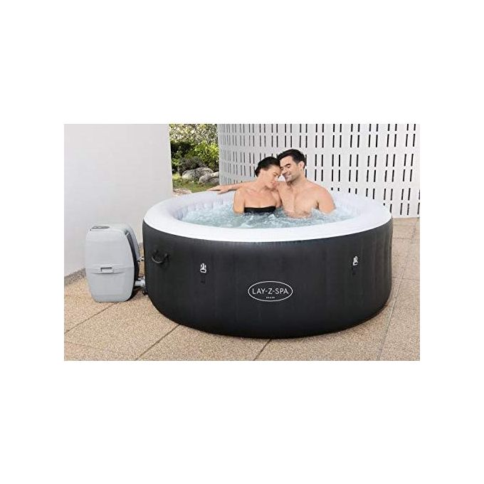 Bestway 60001 Lay-Z-Spa Miami AirJet Piscina Idromassaggio Gonfiabile 180x66 cm 4 Persone 40°C Freeze Shield colore Nero
