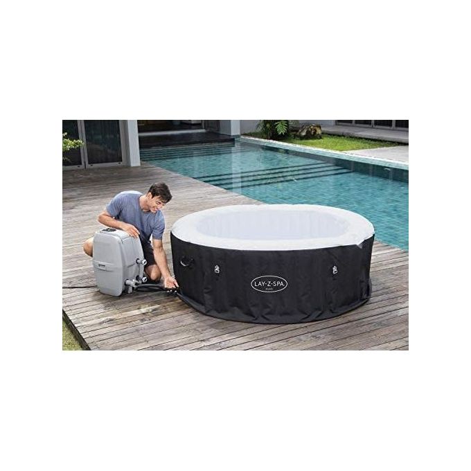 Bestway 60001 Lay-Z-Spa Miami AirJet Piscina Idromassaggio Gonfiabile 180x66 cm 4 Persone 40°C Freeze Shield colore Nero