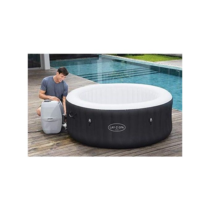 Bestway 60001 Lay-Z-Spa Miami AirJet Piscina Idromassaggio Gonfiabile 180x66 cm 4 Persone 40°C Freeze Shield colore Nero