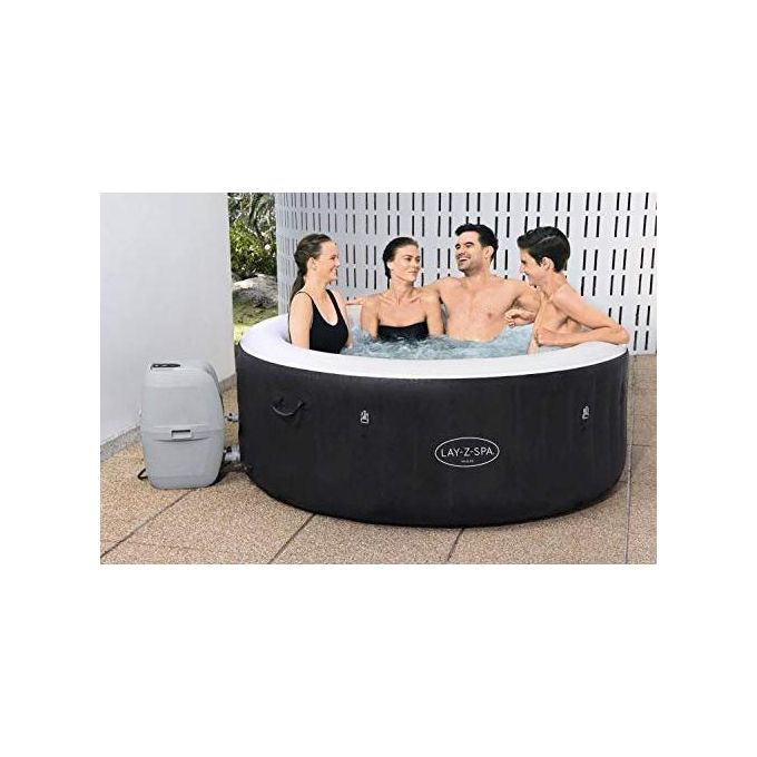 Bestway 60001 Lay-Z-Spa Miami AirJet Piscina Idromassaggio Gonfiabile 180x66 cm 4 Persone 40°C Freeze Shield colore Nero