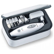 Beurer MP 41 Set per Manicure e Pedicure Fresa per unghie a regolazione continua per manicure e pedicure con 7 accessori e luce a LED