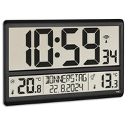 TFA Dostmann 60.3521.02 Orologio da parete radio-controllato in acciaio inossidabile e vetro colore Argento e bianco