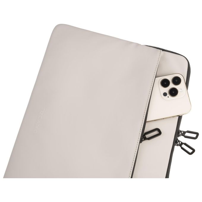 Tucano BFGOM1314-G Gommo Sleeve Custodia per MacBook Air 15'' e Laptop 14'' Water Resistant con Tasca Accessori e Zip Doppia colore Grigio