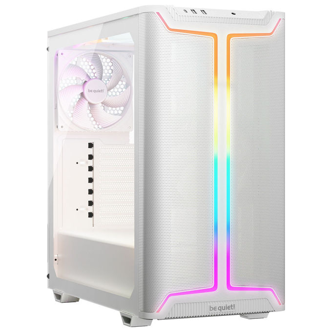 Be quiet! BGW77 Pure Base 501 DX White Case PC Midi Tower ATX Micro ATX Mini ATX Vetro Temperato Illuminazione RGB 7 Slot Espansione Filtro Antipolvere colore Bianco