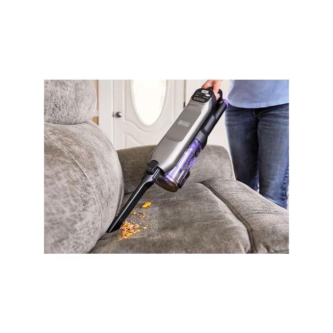 Black and Decker BHFEA640WG Scopa Elettrica Ricaricabile Senza Sacchetto Ciclonica 0,75 L 24 V 35 min colore Nero Acciaio Inox