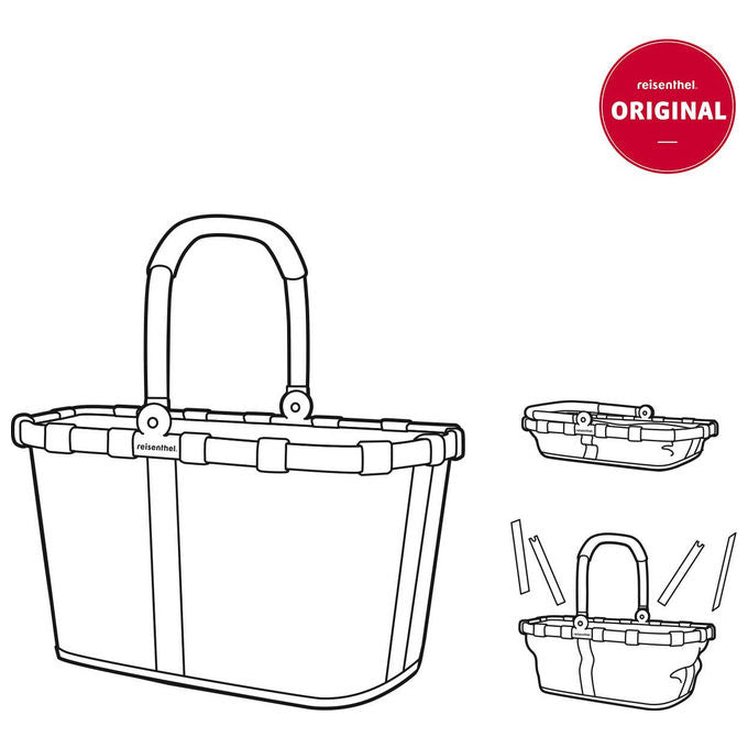 Reisenthel BK7041 Carrybag Frame Cestino per shopping in PET riciclato con telaio in alluminio 22 L colore Nero Oro