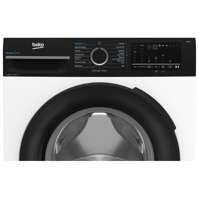Beko BMWEP10147DB Lavatrice 10 Kg 1400 rpm Classe A EnergySpin SteamCure Motore Inverter (85x60x58) cm colore Nero