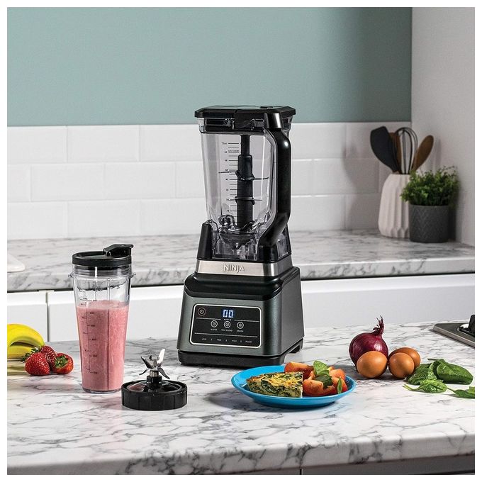 Ninja BN750EU Frullatore 2 in 1 Auto-iQ 1200 W Caraffa 2,1 L Bicchiere 700 ml Tritaghiaccio colore Nero
