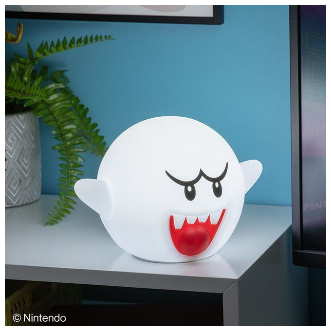 Paladone, Luce Notturna Super Mario Boo, Lampada in Silicone Morbido, 14 cm