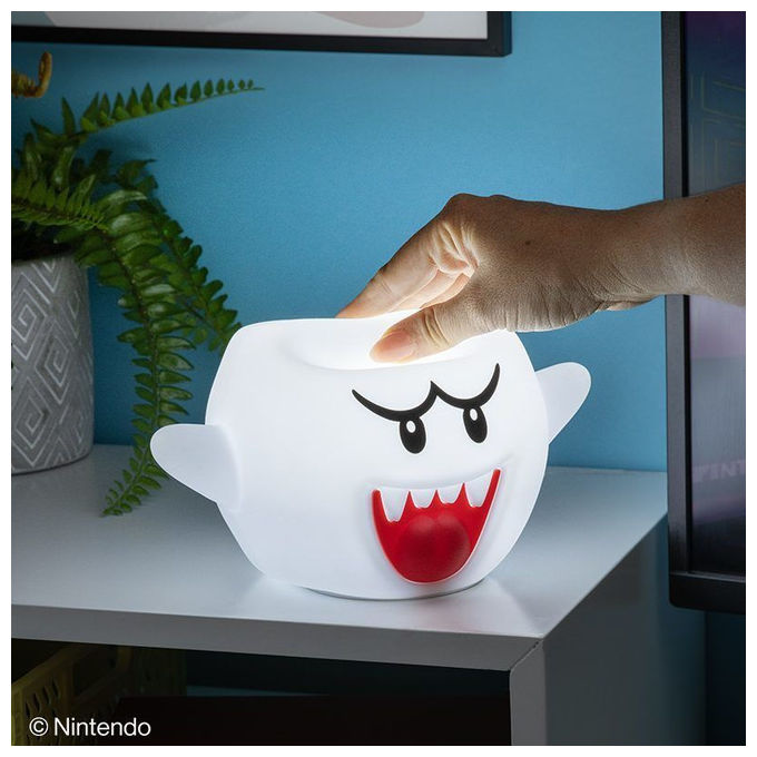 Paladone, Luce Notturna Super Mario Boo, Lampada in Silicone Morbido, 14 cm