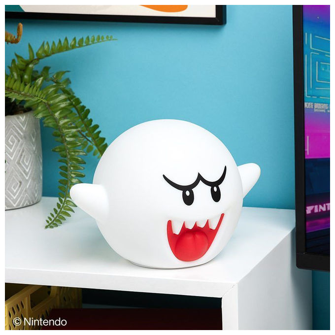 Paladone, Luce Notturna Super Mario Boo, Lampada in Silicone Morbido, 14 cm