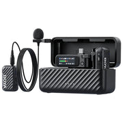 BOYA BOYAMIC-2-01 BOYAMIC 2 Microfono Cravatta Wireless con Doppio Trasmettitore Cancellazione del Rumore AI Fino a -40 dB Registrazione a 32 Bit con 8 GB di Memoria Integrata USB-C 3.5 mm colore Nero