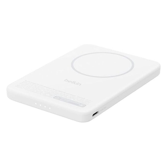Belkin BPD011HQWH BoostCharge Power Bank 5000 mAh Ricarica Wireless 20 W USB-C Bianco