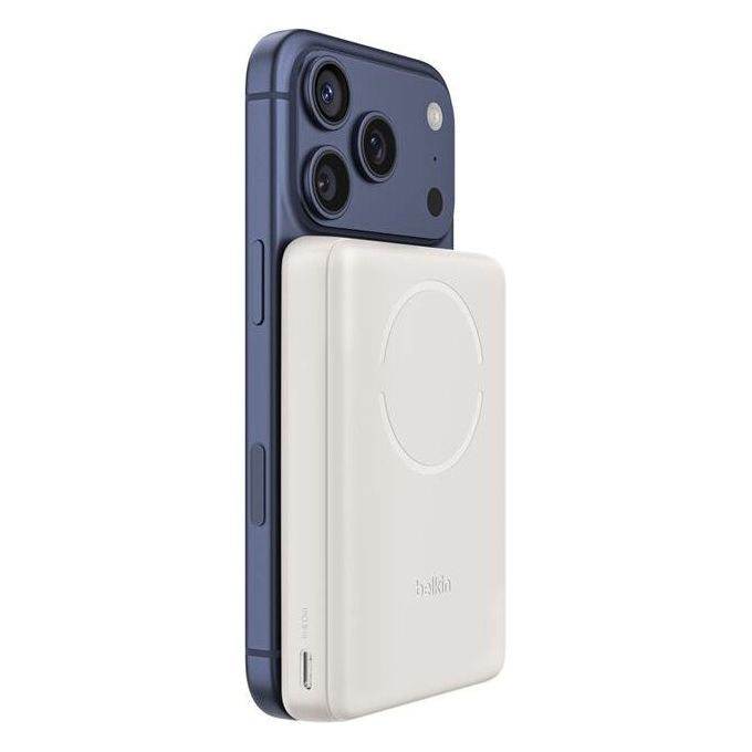 Belkin BPD017HQSA Batteria Portatile 5000 mAh con Carica Wireless e USB Tipo C 7,5 W colore Sabbia