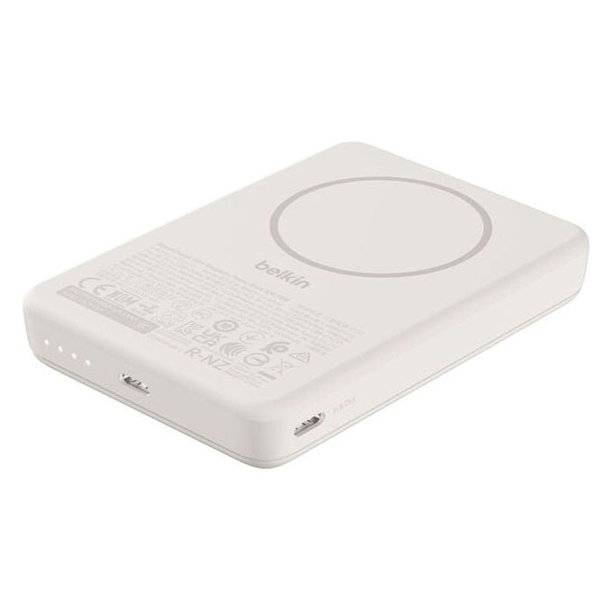 Belkin BPD017HQSA Batteria Portatile 5000 mAh con Carica Wireless e USB Tipo C 7,5 W colore Sabbia
