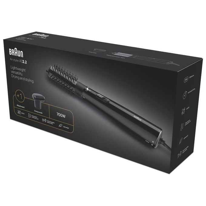 Braun spazzola volumizzante BRAS220E, 700 W, tecnologia ionica, 2 velocita', 2 temperature, aria fredda, nero