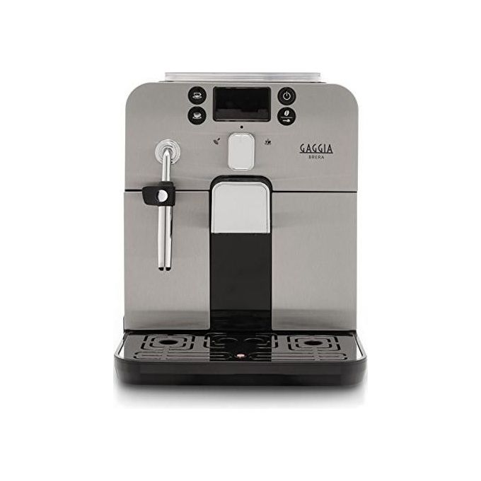 Gaggia RI9305-11 Brera Macchina da Caffe' Automatica per Espresso e Cappuccino Caffe' in Grani o Macinato 1400 W Argento-Nero Brera Black Solo Macchina