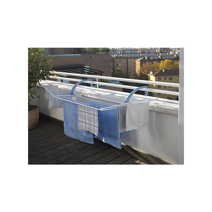 Vileda Brezza 200 Stendibiancheria da Balcone Estensibile in Acciaio Resina con 18 Metri di Superficie Stendibile Dimensioni 178x55x27 5 cm