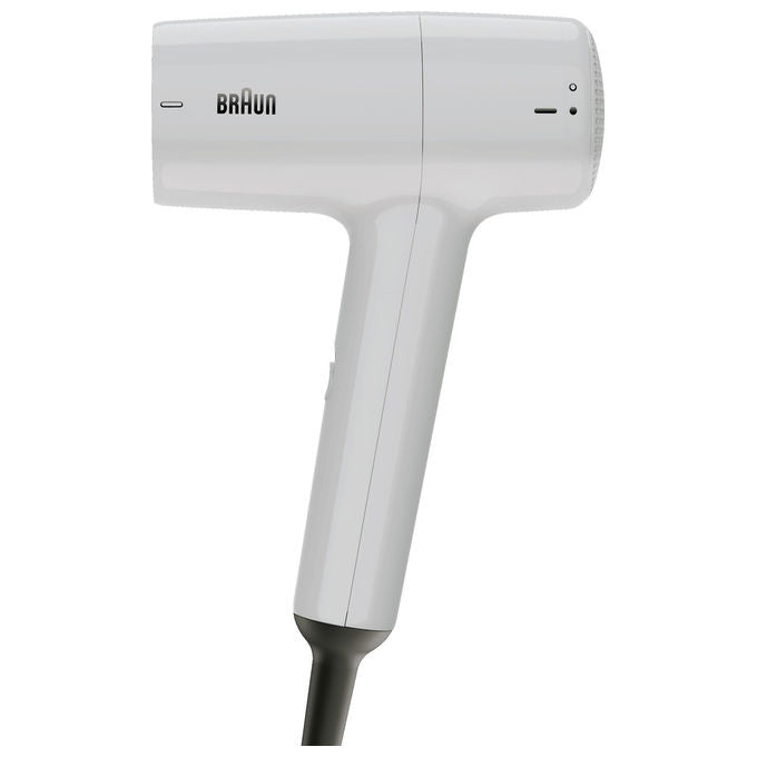 Braun asciugacapelli BRHD155E 1800W, diffusore e concentratore, 2 velocita', aria fredda, Bianco e nero
