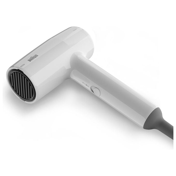 Braun asciugacapelli BRHD155E 1800W, diffusore e concentratore, 2 velocita', aria fredda, Bianco e nero
