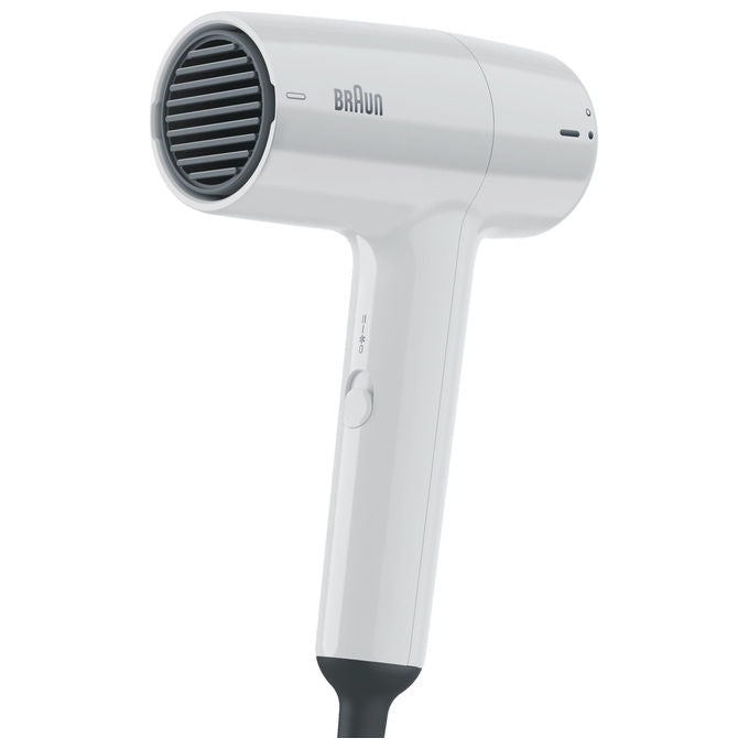 Braun asciugacapelli BRHD155E 1800W, diffusore e concentratore, 2 velocita', aria fredda, Bianco e nero