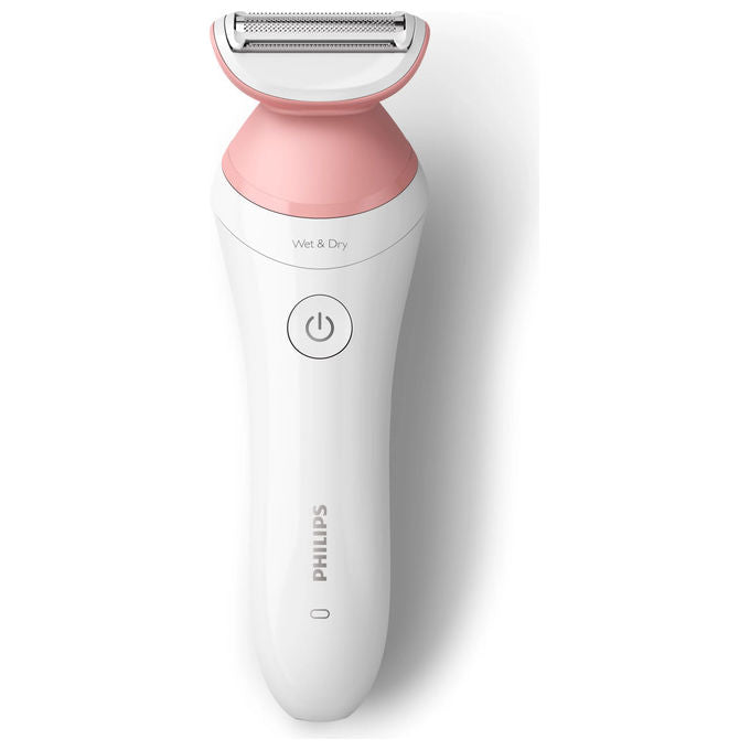 Philips BRL146-20 Lady Shaver Series 6000 Rasoio elettrico donna Wet Dry 1 testina trimmer autonomia 40 min colore Rosa Bianco