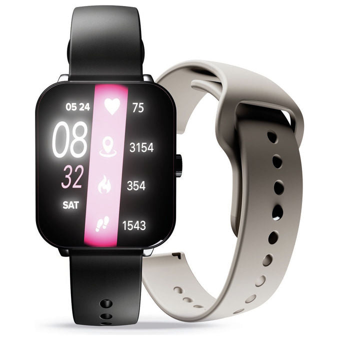 Cellularline Smartwatch Bluetooth Ion Pro Square Display 1.83'' Monitoraggio Sonno e Stress