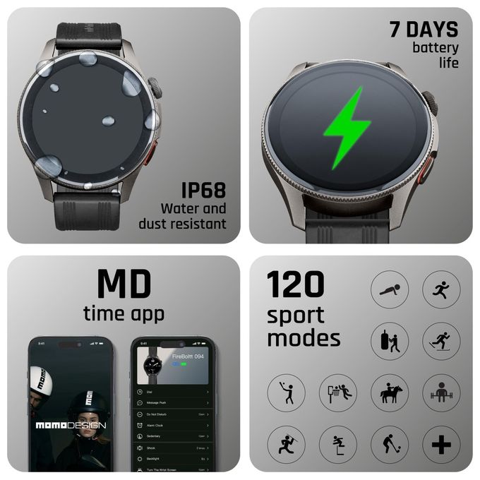 Cellularline, Smartwatch, Display AMOLED 1.43'', Bluetooth, Momo Design